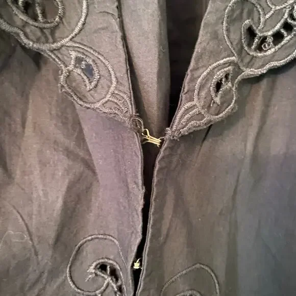 NWT Free People Maisie Cutwork Black Floral Embroidered Long Sleeve Blouse Small - Picture 6 of 11